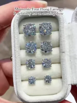 Moissanite Four Prong Earrings.It definitely has an amazing shine✨#summerwins #tiktokshopdealsforyoudays #dealsforyoudays #earrings #moissaniteearrings #2026 #delzzad #waterproofjewelry #jewelry #giftideas #viral #delzzadjewelry #nontarnishjewelry #beautiful #luxury #affordable #diamond #diamondtester #s925 #s925silver #silver #silverjewelry