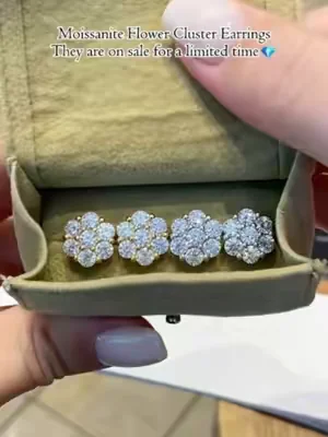 Moissanite Flower Cluster Earrings.They are on sale for a limited time💎#summerwins #tiktokshopdealsforyoudays #dealsforyoudays #earrings #moissaniteearrings #2026 #delzzad #waterproofjewelry #jewelry #giftideas #viral #delzzadjewelry #nontarnishjewelry #beautiful #luxury #affordable #diamond #diamondtester #s925 #s925silver #silver #silverjewelry #flowers