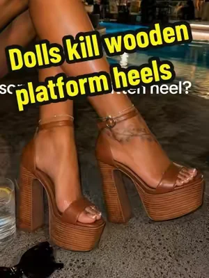 we dk her 🌺🏝️🥂 #SummerFashion #outfitinspo #highheels #platformheels #dealsforyoudays dolls kill wooden platform heels WOW