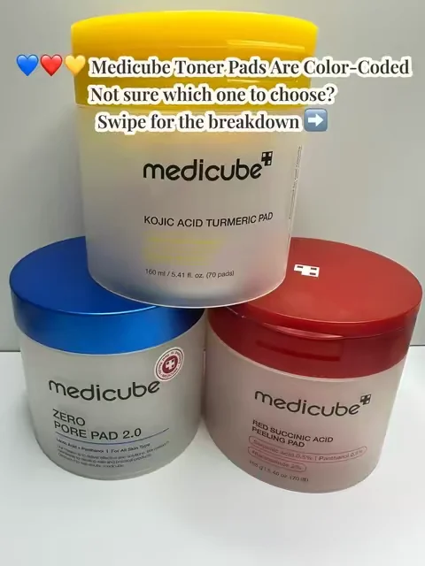 If you’ve been confused about which Medicube toner pad is right for your skin, this is your sign 💙❤️💛 @medicube global #medicubetonerpad #tonerpad #koreanskincare #tiktokshopcreatorpicks 
