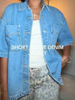 This short sleeve denim jacket is viral for a reason. Super high quality and looks good with everything 😍 #denimjacket #jeanjacket #summerstyle #fashiontiktok #dealsforyoudays 