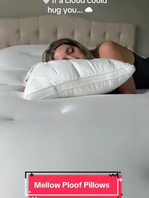 Feels like melting into a cloud ☁️🤍 The Mellow Ploof Pillow has an extra fluffy dual-layer design that’s cool to the touch, moisture and stain resistant, and completely machine washable (yes, you can even tumble dry it!). Soft and cozy without going flat—it keeps its shape while giving you that dreamy, sink-right-in feeling. 😴✨ #MellowPloof #Pillow #mellow #SleepEssentials #CoolingPillow 
