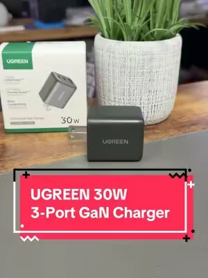 UGREEN 30W Three-Port GaN Charger: Power Three Devices at Once #UGREEN #GaN #MultiPortCharger #TravelGear #iPhone         