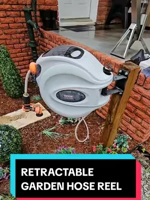 VEVOR RETRACTABLE GARDEN HOSE REEL, 100 FT LONG 1/2" HOSE AND 7 PATTERN SPRAY NOZZLE, WALL MOUNT OR POST MOUNT. #gardenhose  #retractablegardenhose #tiktokshopcreatorpicks #summervibes #dealsforyoudays @VEVOR Store @CreatorCollab_Mabel @Haidee_Collab 