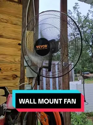 VEVOR 20 IN WALL MOUNT FAN, 3 SPEED MODES, OSCILLATE, 110V PLUG, EASY TO ASSEMBLE. #wallmountfan #fan #tiktokshopcreatorpicks #summervibes #dealsforyoudays @VEVOR Store @CreatorCollab_Mabel @Haidee_Collab 