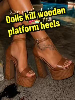 Replying to @danielle_mariescott true to size + wide food friendly 🌺🏝️🥂 #SummerFashion #outfitinspo #highheels #platformheels #dealsforyoudays dolls kill wooden platform heels WOW. True to size + wide foot friendly!!