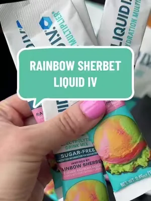 Rainbow sherbet is the perfect flavor for summer ☀️💦 @Liquid I.V. #electrolytes #hydration #dealsforyoudays 