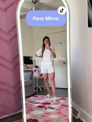 Get ready with better lighting ✨ This full-length LED mirror features adjustable brightness and 3 color modes so you can see every detail before heading out. #DealsForYouDays #SummerWins #HomeFinds #BedroomDecor #tiktokshop 