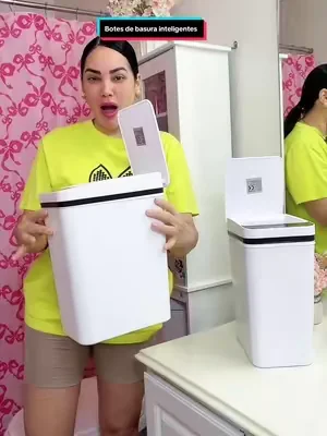 Paquete de 2 botes de basura sin contacto de 2,2 galones (aprox. 8,3 litros), cubo de basura inteligente automático con sensor de movimiento; contenedor compacto e impermeable para baño, cocina, oficina, dormitorio o sala de estar (disponible en blanco y negro).#tiktokshopcreatorpicks #dealsforyoudays #botesdebasura #contenedores #limpieza 