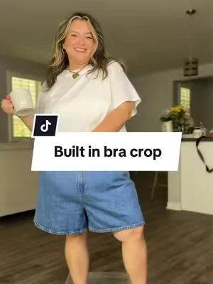 No more bras this summer #builtinbra #croptops #klassy #plussizeshirt 