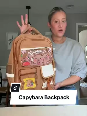 If your kid is currently obsessed with capybaras, save yourself the search because this set is ADORABLE 🥹✨ It comes with the backpack, matching lunch bag, and pencil case, plus plenty of space for all the school essentials. The waterproof material is a huge bonus, and I love that it's lightweight enough for everyday use. #capybara #backtoschoolshopping #schoolbag #backpack #dealsforyoudays 