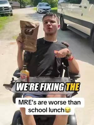 MRE’s are worse than school lunch😂 #disabled #food #veteran #funny #comedy 