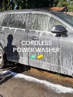 This cordless power washer is awesome. Next up, garbage cans 😂 #powerwasher #carwash #cordlesspowerwasher #dealsforyoudays 