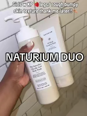 Shower routine might take a lil longer but atleast I don’t have KP skin/🍓legs!🤭#naturium #kpskin #dealsforyoudays #tiktokshopcreatorpicks #summerwins 