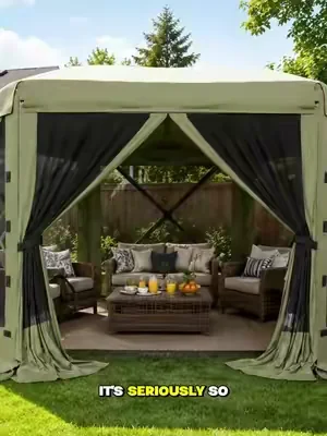 Get ready to enjoy the ultimate outdoor comfort and fun! ✨ This spacious gazebo tent makes setup incredibly easy, so you can spend more time enjoying your backyard, garden, or patio lifestyle. It features built-in mosquito netting to effectively keep insects out. It also supports height adjustment, allowing you to achieve the perfect setup for your needs! Easily transform your outdoor space. Tap to shop now! #popupgazebo #outdoortent #gardenlife #easyassembly #AIGC 