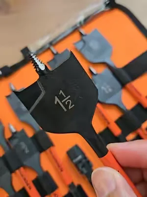 Jorgensen 14-Piece Spade Drill Bit Set review featuring self-feeding tips, deep flutes, and quick-load bit changes. Complete woodworking paddle bit set from 1/4" to 1-1/2" for clean holes, fast drilling, and reliable performance. #woodworking #drillbitset #woodworkingtools #toolreview #electriciantools 