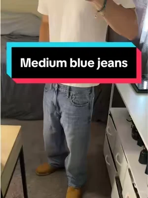 Medium blue affordable baggy jeans, so tuff #baggyjeans #jeans #streetwear #StreetFashion #mensoutfitideas 