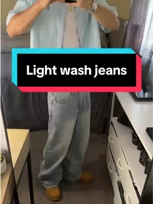 Affordable and tuff light blue jeans #baggyjeans #jeans #streetwear #StreetFashion #mensoutfitideas 