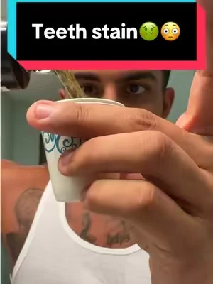 Didn’t even know this was in my mouth everyday🤮 #teethstain #teethstainremoval #mouthwash #mouthwashing #mouthwashwhitening 