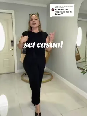 Respuesta a @Yessi Cabrera  Women's Minimalist Elegant Casly Lamiit 2-Piece Lady Outfit - Lightweight, Breathable, Soft Fabric Round Neck Short-Sleeve Fitted Top with Belted Tie, Cropped Wide Leg Pants - Comfortable Travel & Everyday Wear,summeroutfits,vacationoutfits,bathingsuitwom ##DealsForYouDays##SummerVibes##TikTokMadeMeBuyIt##matchingoutfits##travelset