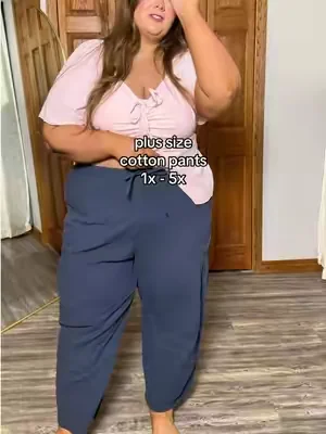 MADE for the plus size girlies + are actually comfy 🫶 #plussizefashion #linenpants #apronbelly #summervibes #dealsforyoudays 