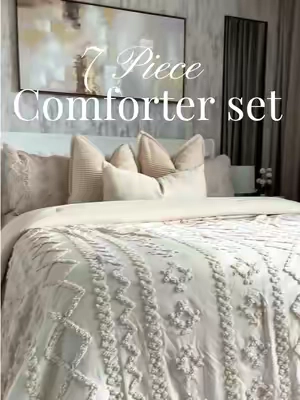 If you love comforters with texture and patterns… this is everything. 🤍 #bedding #beddingset #comforter #comfortersets #foruyou 