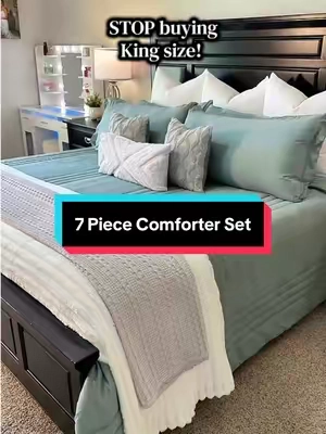 This is the size a king size needs to be!! It’s perfect! @Melex Home  #comforter #bedding #comforterset #beddingset #superking 