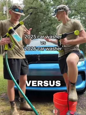 Which one should you chose? I’m super impressed with the 2026 model - not a pressure washer but honestly has the same if not more pressure than the 2025 model. Great for washing vehicles, boats, garbage cans, etc. #seese #pressurewasher #foamcannon #foamwash #tiktokshop 