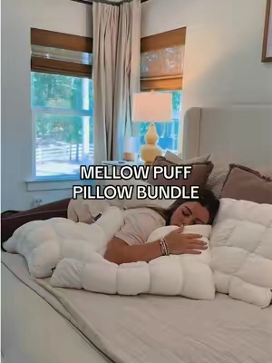 The softest, coolest, coziest cloud pillow that I can no longer live without 💤✨💭 @Mellow Sleep #mellow #puffpillow #comfybed #coolingpillow #bedroominspo 