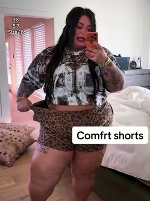 Leopard lounge shorts 🤯🐆 @Comfrt #comfrt #loumgewear #leopardprint #plussizefashion 