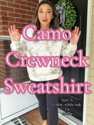 The coziest camo sweatshirt that has me so excited for fall!  @Comfrt  #comfrt #comfrtclothing #sweatshirt #tiktokshopcreatorpicks 