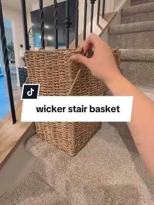 The little home finds that make everyday life so much easier 🤌🏼 this stair basket is perfect for catching everything that needs to make its way upstairs without the constant trips 🙌🏼 #StairBasket #HomeOrganization #HomeFinds #OrganizationHacks #qvc @QVC, Inc 