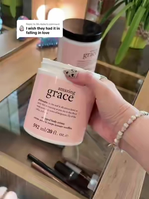 Replying to @Ms Akiko loveeee the whipped body crème it smells so good!!! ✨💗 #philosophy #fragrance #bodycream #philosophyamazinggrace #bodycare @QVC, Inc 