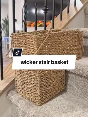 A clutter-free home starts with the little things 🤍 this stair basket is such an easy home organization hack for keeping toys, clothes + random everyday clutter from piling up on the stairs. Perfect for busy moms trying to keep a tidy, organized home without constantly running things upstairs. #homeorganization #storagesolutions #tidyhome #clutterfree #aesthetichome @QVC, Inc 